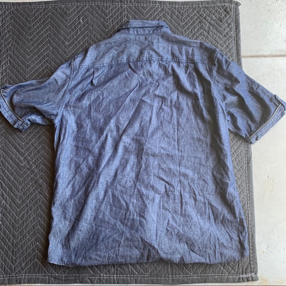 SEAN JOHN Denim Short Sleeve Button Down Shirt 100% Cotton Size 3XL EUC - Picture 5 of 5